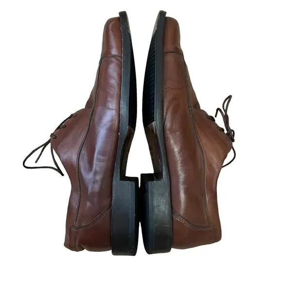Johnston &amp; Murphy Men’s Leather Cap Toe Oxfords Dress Shoes Tan Size 8.5