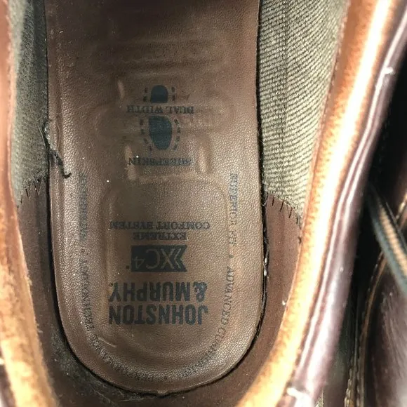 Johnston &amp; Murphy Men's Size 11M XC4 Brown Leather Lace-Up Oxfords 25-4143