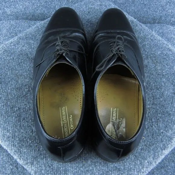 Johnston &amp; Murphy Optima Men Oxfords Shoe Black Leather Lace Up Size 11.5 Narrow