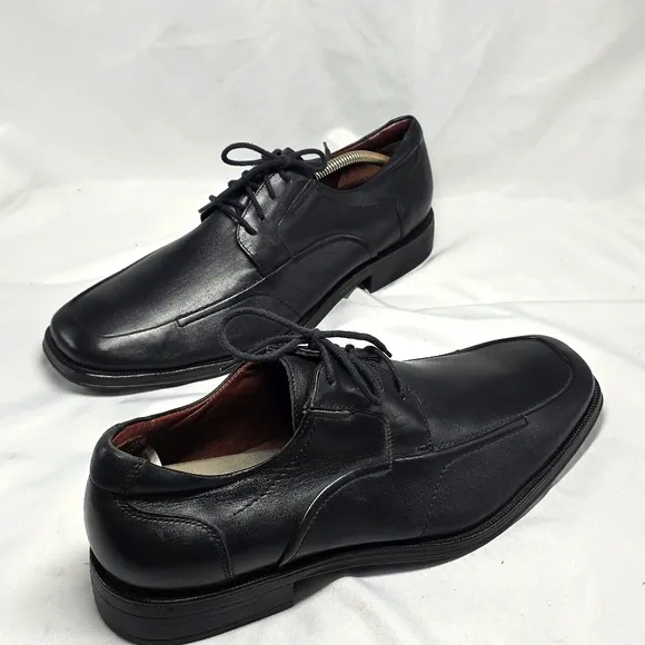 Johnston &amp; Murphy Stricklin Black Leather Dress Oxfords Mens Size 10.5