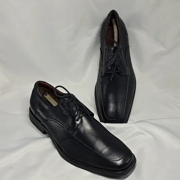 Johnston &amp; Murphy Stricklin Black Leather Dress Oxfords Mens Size 10.5