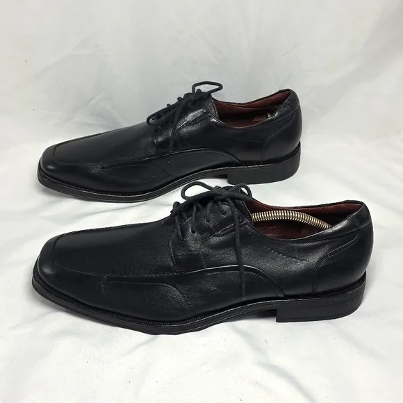 Johnston &amp; Murphy Stricklin Black Leather Dress Oxfords Mens Size 10.5