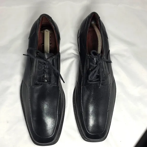 Johnston &amp; Murphy Stricklin Black Leather Dress Oxfords Mens Size 10.5