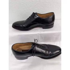Johnston Murphy Black Cap Toe Lace Up Leather Oxford Dress Shoes 11 Black Tie