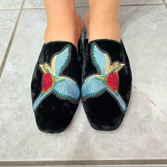 Joie Humming Bird Black Suede Mules