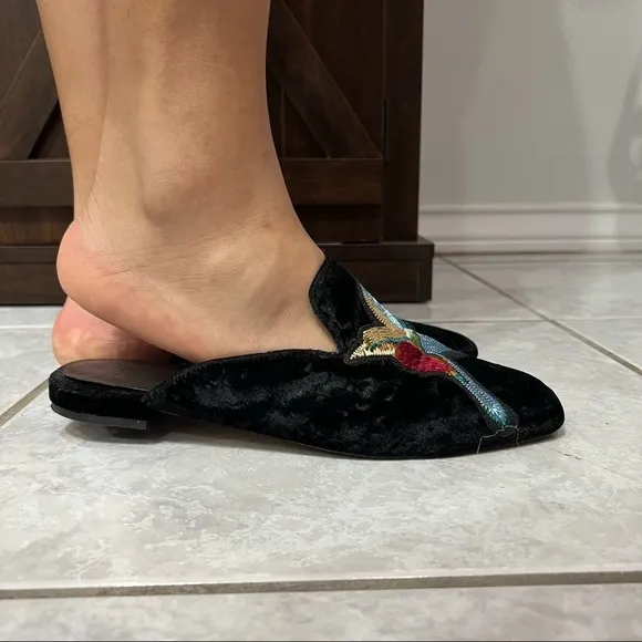 Joie Humming Bird Black Suede Mules