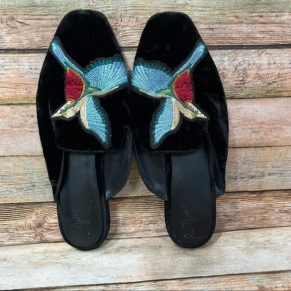 Joie Humming Bird Black Suede Mules