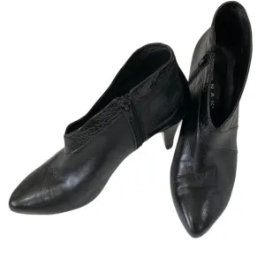 Jonak Paris Black Leather Heels Booties