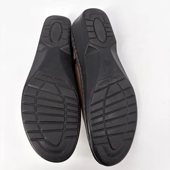 JOSEF SEIBEL | Annika Leather Slingback Air Massage Clogs in Brown | Sz 7.5-8