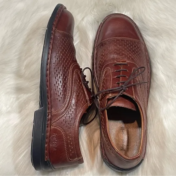 Josef Seibel Men’s Brown Lace-Up Leather Oxfords