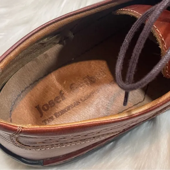 Josef Seibel Men’s Brown Lace-Up Leather Oxfords