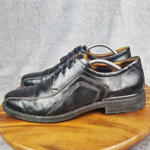 Josef Seibel Oxfords Men's 12 46 Black Leather Sander Lace Up Dress Shoes