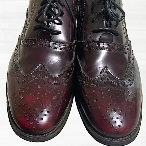 Joseph Abboud Classic Wing Tip Oxfords Burgundy Size 9.5