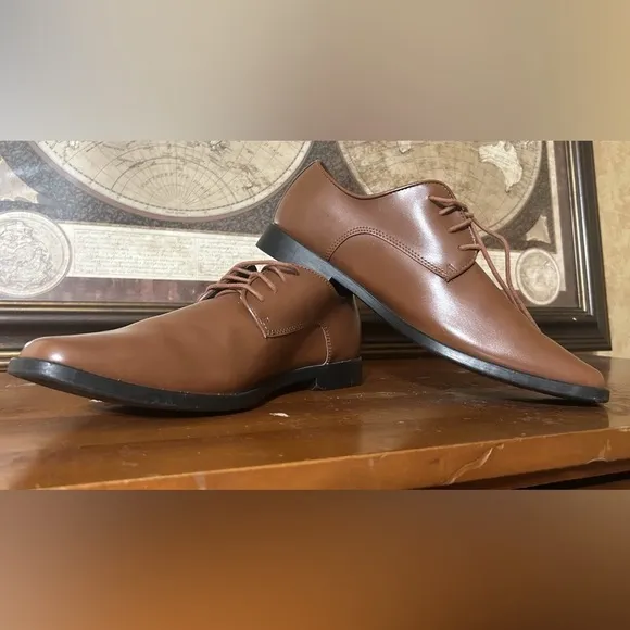 Joseph Abboud •  Plain Toe Cognac Oxfords
