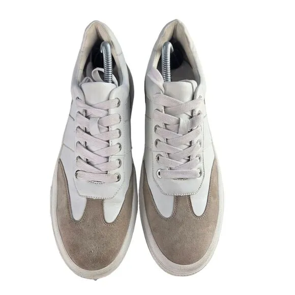 J/Slides NYC Gabbie‎ Womens 11 M White Leather Suede Low Top Fashion Sneaker