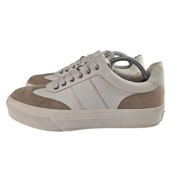 J/Slides NYC Gabbie‎ Womens 11 M White Leather Suede Low Top Fashion Sneaker