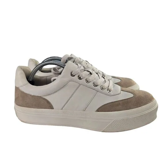 J/Slides NYC Gabbie‎ Womens 11 M White Leather Suede Low Top Fashion Sneaker