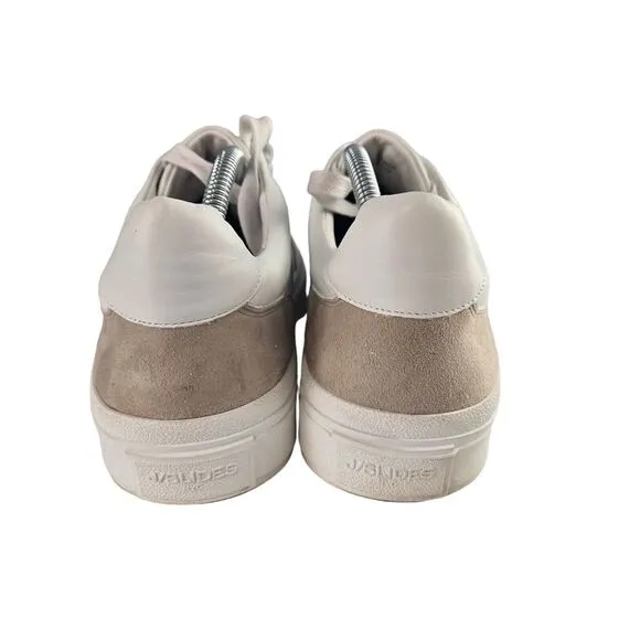 J/Slides NYC Gabbie‎ Womens 11 M White Leather Suede Low Top Fashion Sneaker