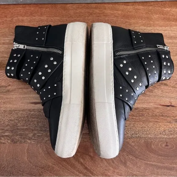 J/Slides NYC Studded High-Top Sneakers - Size 6