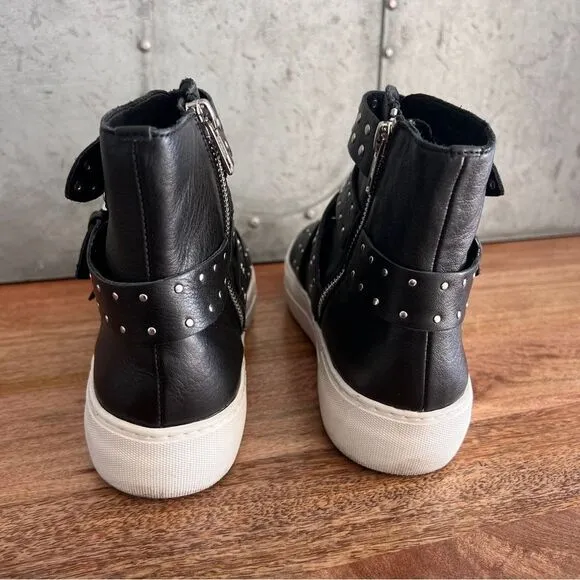 J/Slides NYC Studded High-Top Sneakers - Size 6