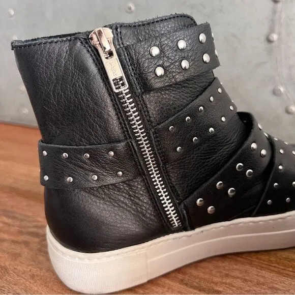 J/Slides NYC Studded High-Top Sneakers - Size 6