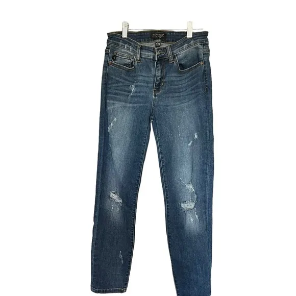 Judy Blue Mid Rise Destroyed Relaxed Fit JB8271 Dark size 7/28