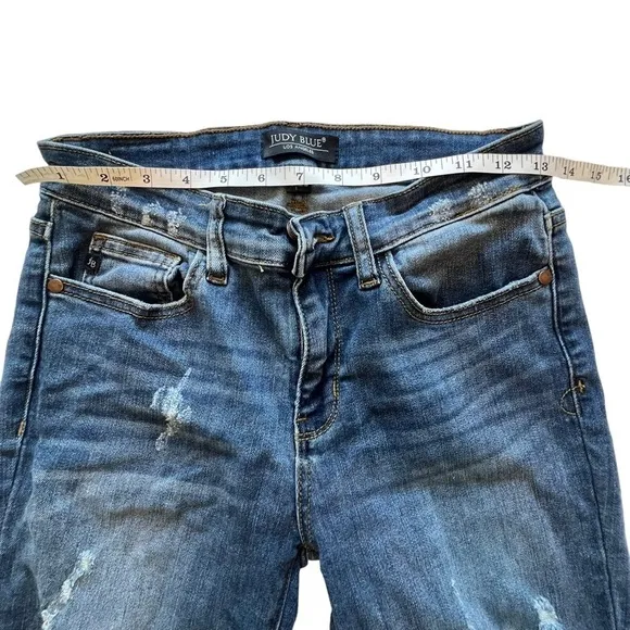 Judy Blue Mid Rise Destroyed Relaxed Fit JB8271 Dark size 7/28