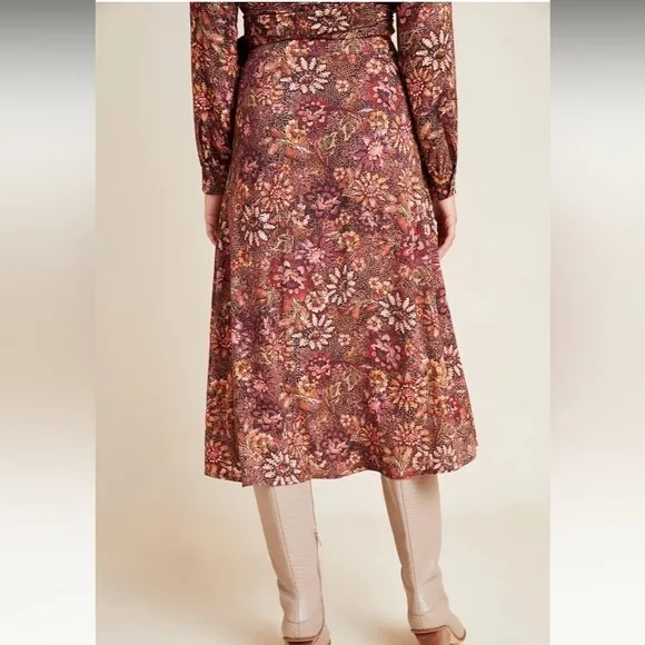 KACHEL x ANTHROPOLOGIE Sadie Floral Button Front Midi Skirt