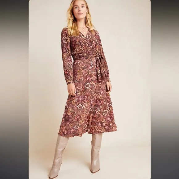 KACHEL x ANTHROPOLOGIE Sadie Floral Button Front Midi Skirt