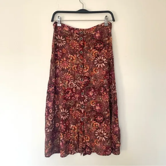 KACHEL x ANTHROPOLOGIE Sadie Floral Button Front Midi Skirt