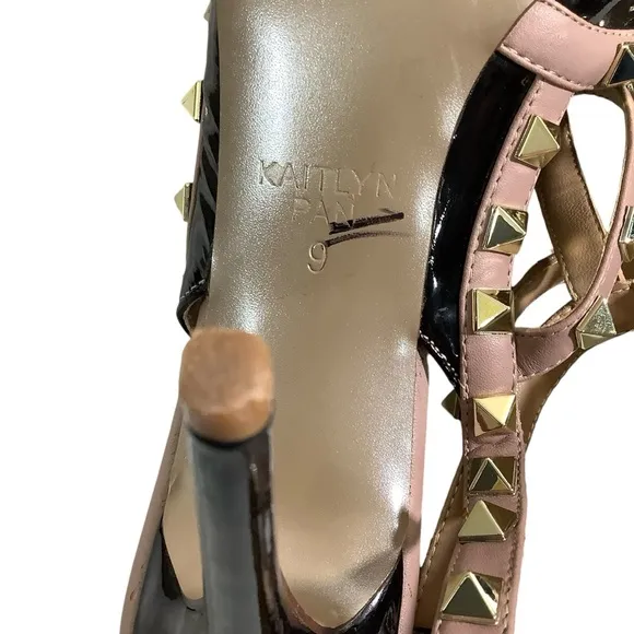 Kaitly Pan Studded Pointed Toe Strappy Heels