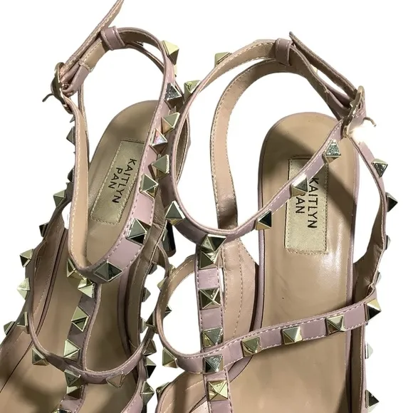 Kaitly Pan Studded Pointed Toe Strappy Heels