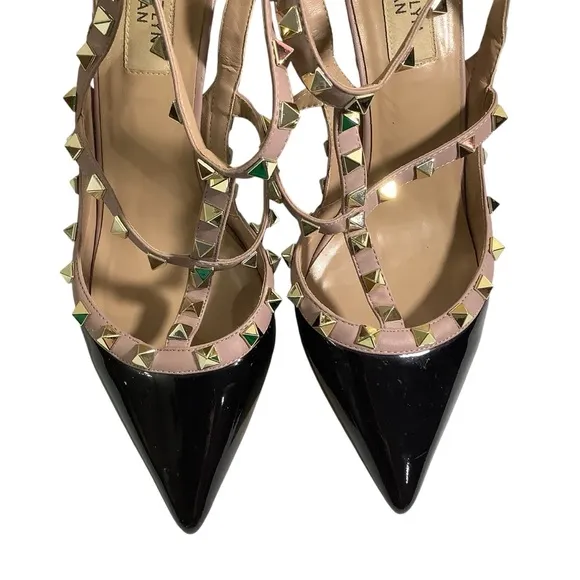 Kaitly Pan Studded Pointed Toe Strappy Heels
