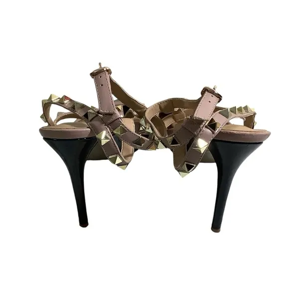 Kaitly Pan Studded Pointed Toe Strappy Heels