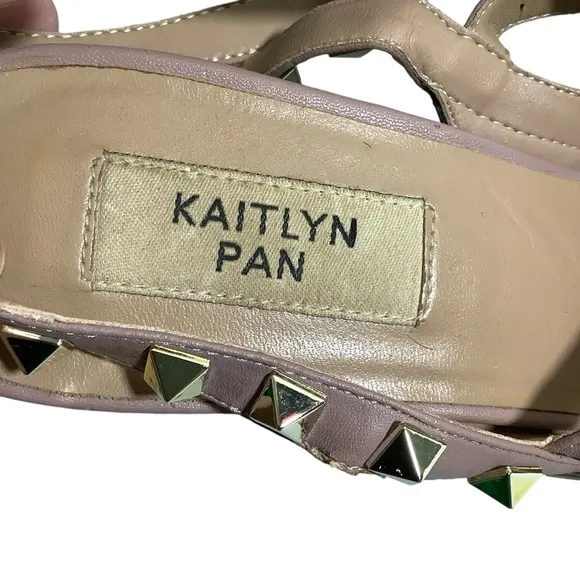 Kaitly Pan Studded Pointed Toe Strappy Heels