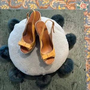 kate spade Caramel Patton Leather Espadrille Slingback Platform Sandals