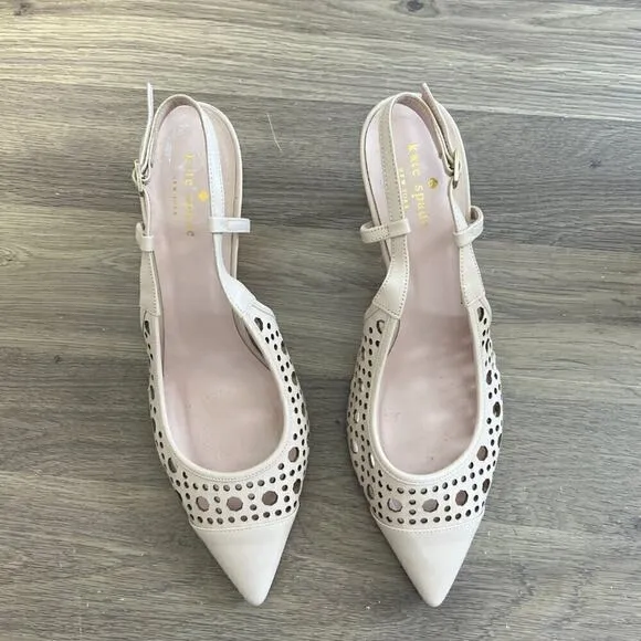 Kate Spade leather cutout pointed toe heels New