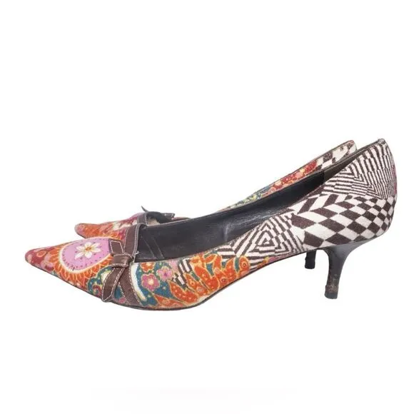 Kate Spade Vintage Suede Pointed Toe Pattermed Pumps, Size 9.5