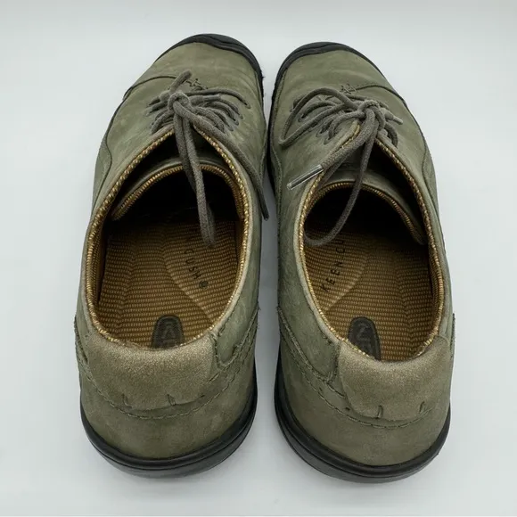 Keen Forest Green Leather Lace Up Trail Hiking Shoes Size 10