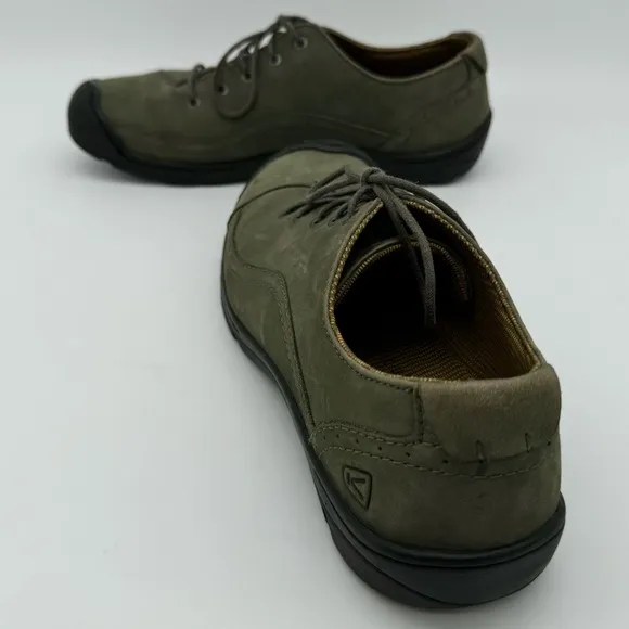 Keen Forest Green Leather Lace Up Trail Hiking Shoes Size 10