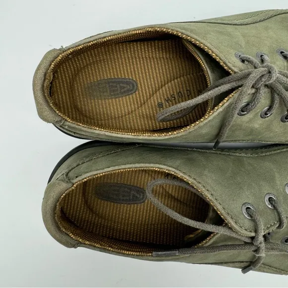 Keen Forest Green Leather Lace Up Trail Hiking Shoes Size 10