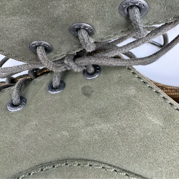 Keen Forest Green Leather Lace Up Trail Hiking Shoes Size 10