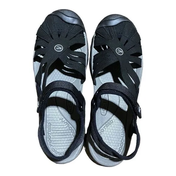 Keen Rose Slingback Sandals Shoes Black/Neutral Gray 1008783 Women's Size 9.5