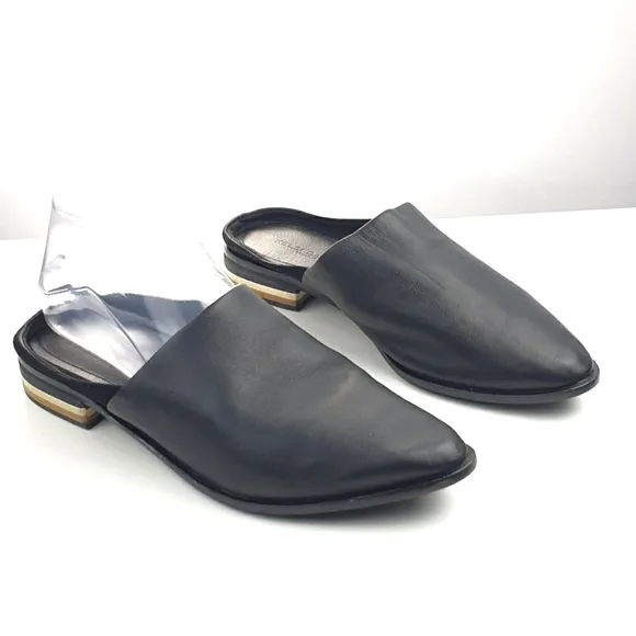 Kelsi Dagger Brooklyn mules leather suede black Women’s size 8
