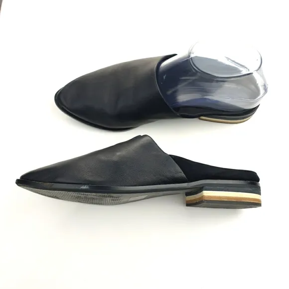 Kelsi Dagger Brooklyn mules leather suede black Women’s size 8