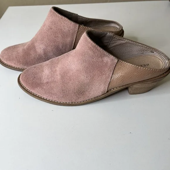 Kelsi Dagger Slip On Pink Suede Leather Mules Booties Western Bohemian Boho 6.5