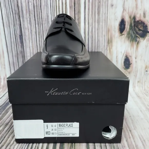 𝅺Kenneth Cole Black Leather Magic Place Oxfords