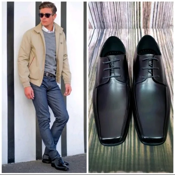 𝅺Kenneth Cole Black Leather Magic Place Oxfords
