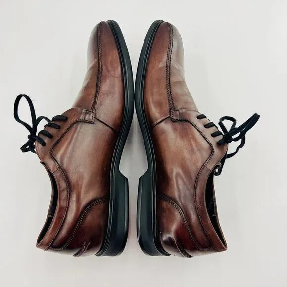 Kenneth Cole Reaction Get Busy Brown Leather Oxfords Size 11