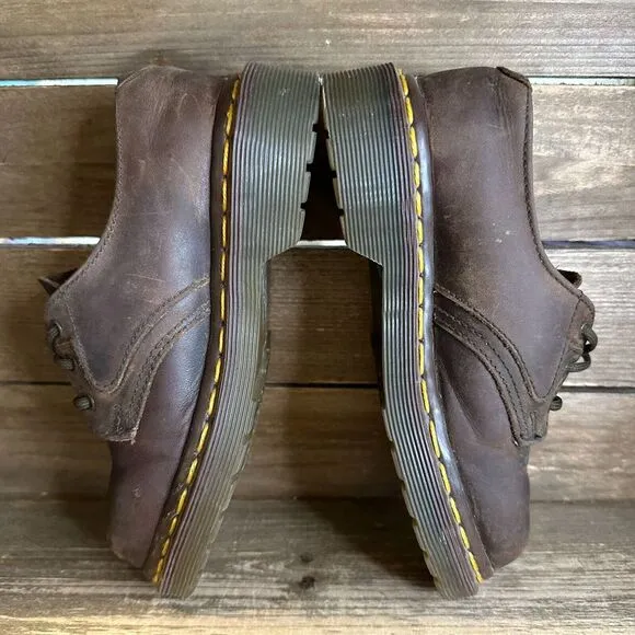 Kids Dr‎ Martens The Original England Brown Leather Plain Toe Oxfords Size 13 C